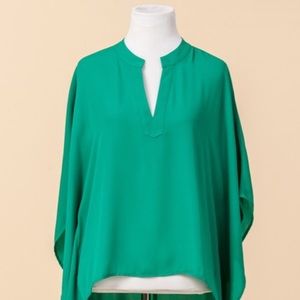 Emerald High-Low Kimono style top